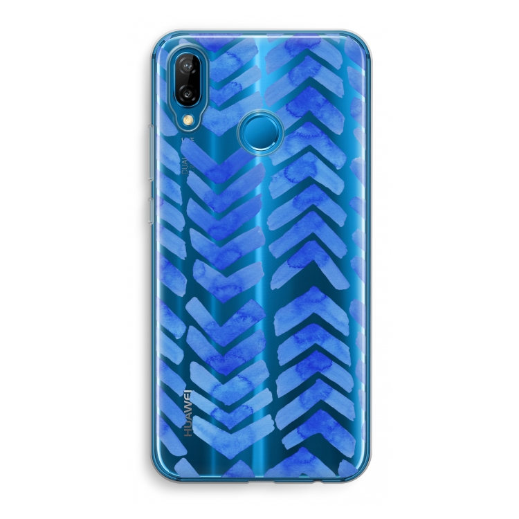 Blauwe pijlen: Huawei P20 Lite Transparant Hoesje