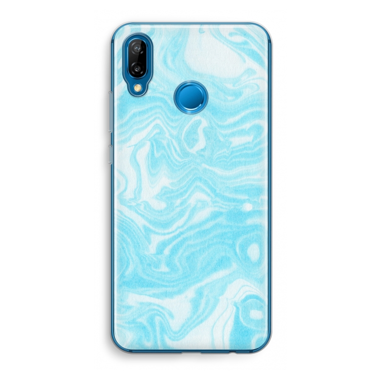 Waterverf blauw: Huawei P20 Lite Transparant Hoesje