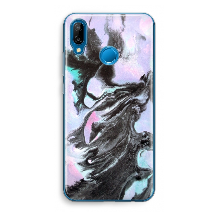 Pastel zwart: Huawei P20 Lite Transparant Hoesje