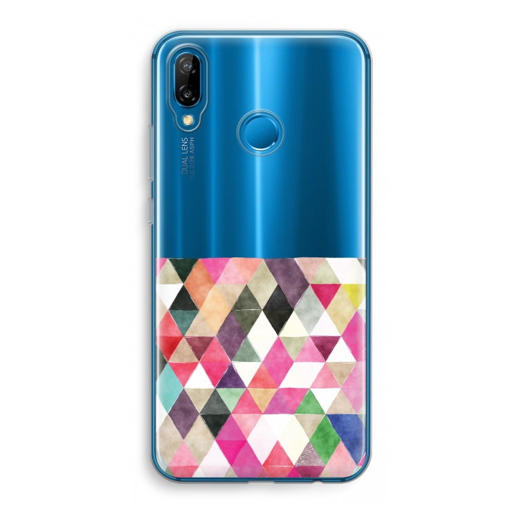 Gekleurde driehoekjes: Huawei P20 Lite Transparant Hoesje