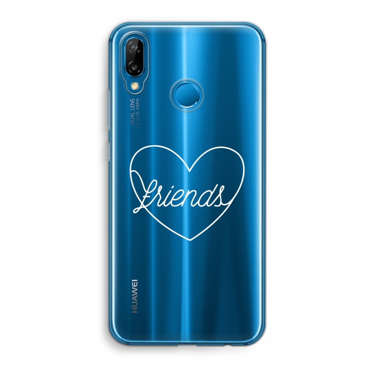 Friends heart pastel: Huawei P20 Lite Transparant Hoesje
