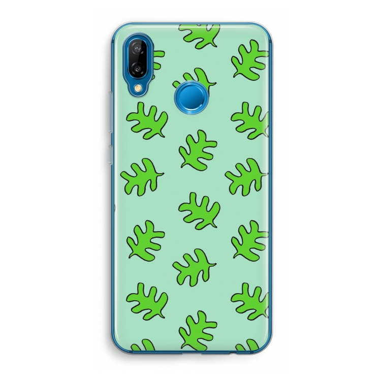 Groene blaadjes: Huawei P20 Lite Transparant Hoesje