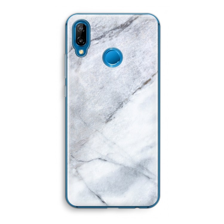 Witte marmer: Huawei P20 Lite Transparant Hoesje