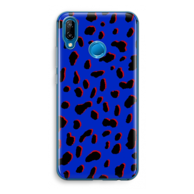 Blue Leopard: Huawei P20 Lite Transparant Hoesje