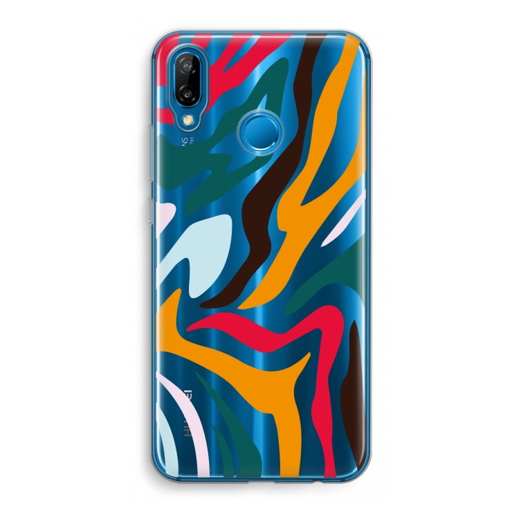Colored Zebra: Huawei P20 Lite Transparant Hoesje