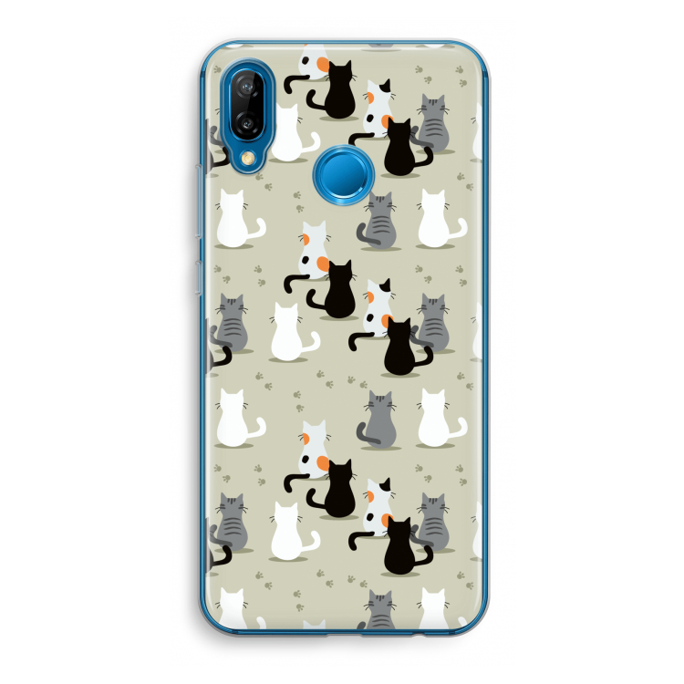 Katten: Huawei P20 Lite Transparant Hoesje