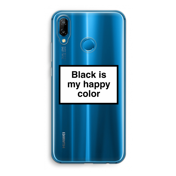 Black is my happy color: Huawei P20 Lite Transparant Hoesje