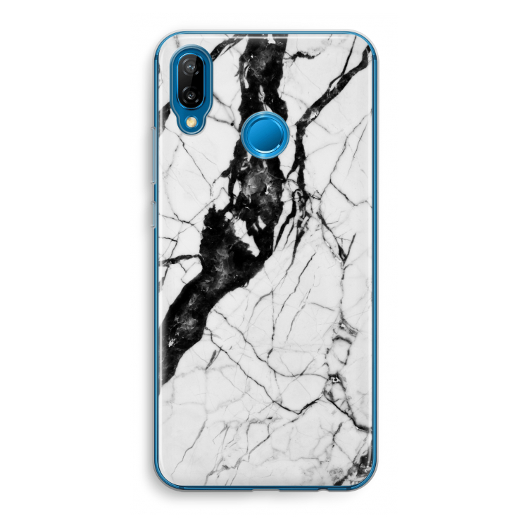 Witte marmer 2: Huawei P20 Lite Transparant Hoesje