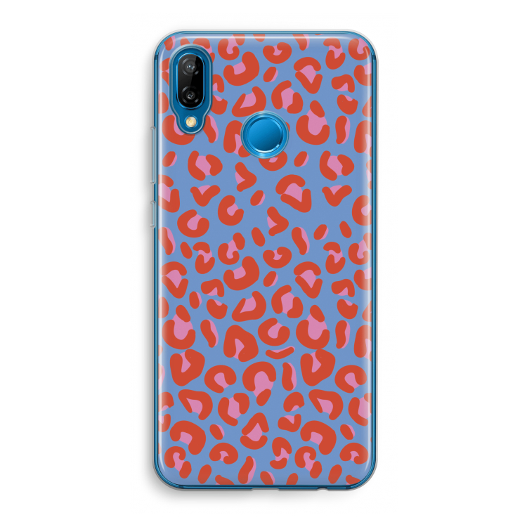 Leopard blue: Huawei P20 Lite Transparant Hoesje