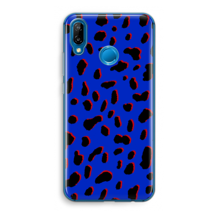 Blue Leopard: Huawei P20 Lite Transparant Hoesje
