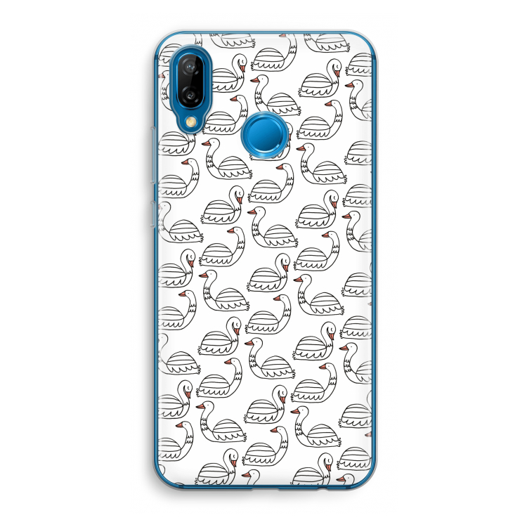 Zwanen: Huawei P20 Lite Transparant Hoesje