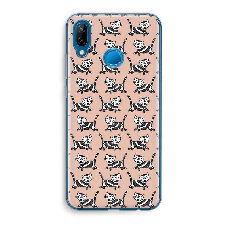 Zwarte poes: Huawei P20 Lite Transparant Hoesje