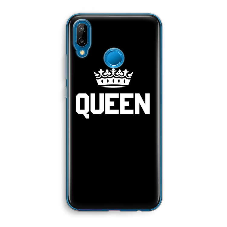Queen zwart: Huawei P20 Lite Transparant Hoesje