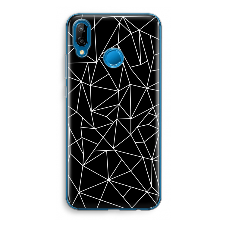 Geometrische lijnen wit: Huawei P20 Lite Transparant Hoesje