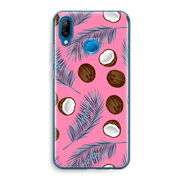 Kokosnoot roze: Huawei P20 Lite Transparant Hoesje
