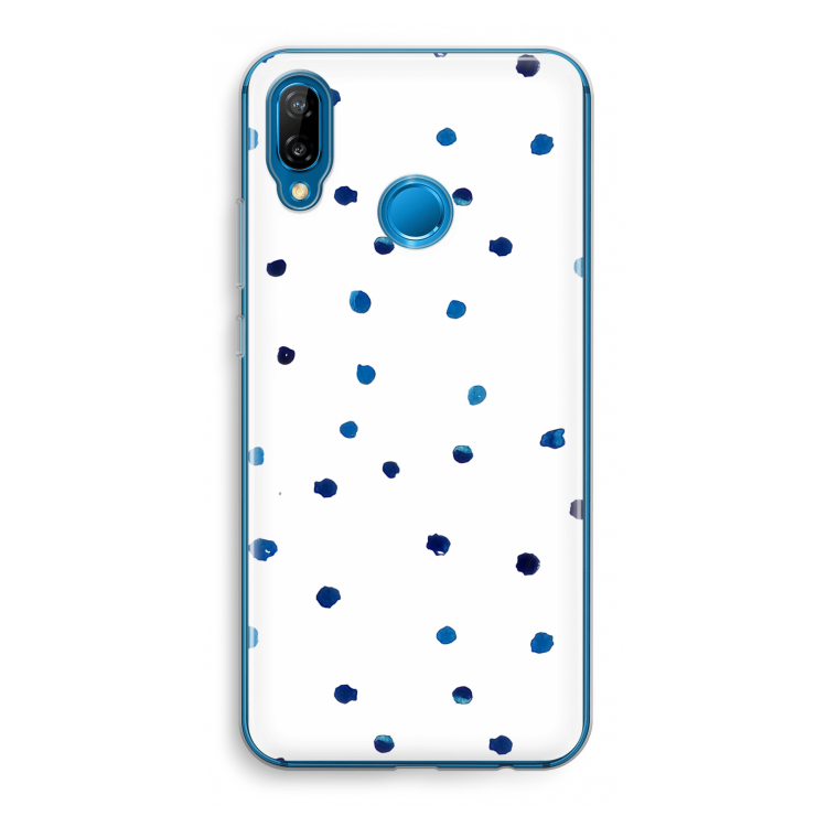 Blauwe stippen: Huawei P20 Lite Transparant Hoesje
