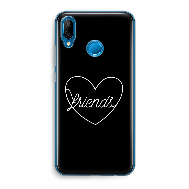 Friends heart black: Huawei P20 Lite Transparant Hoesje