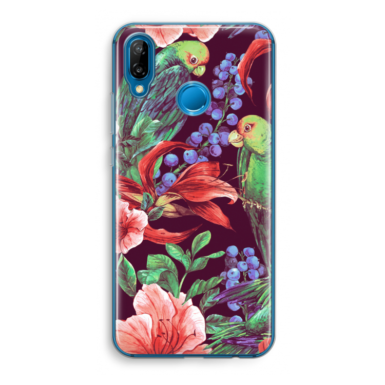 Papegaaien: Huawei P20 Lite Transparant Hoesje