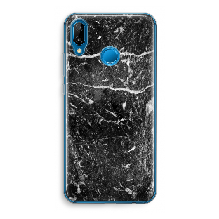 Zwart marmer: Huawei P20 Lite Transparant Hoesje