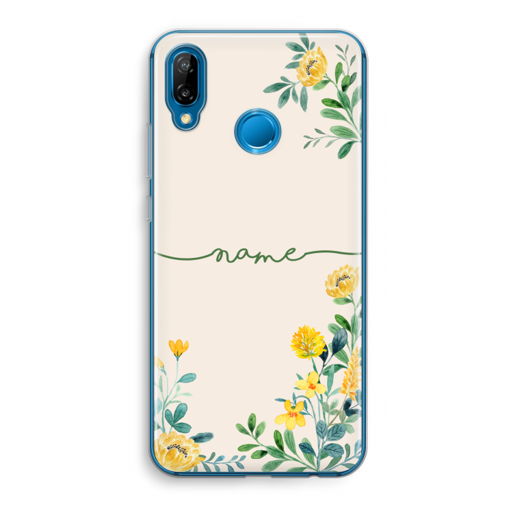 Gele bloemen: Huawei P20 Lite Transparant Hoesje