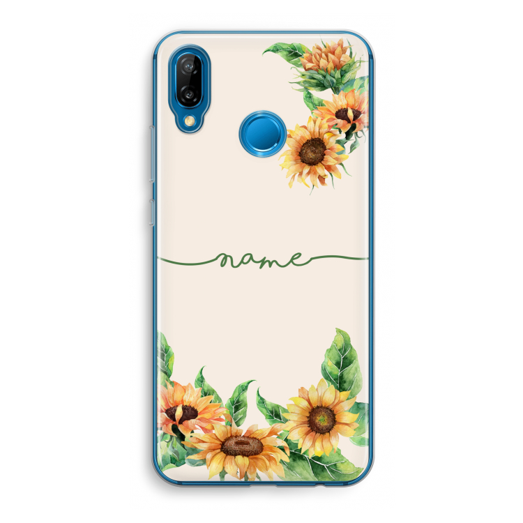 Zonnebloemen: Huawei P20 Lite Transparant Hoesje