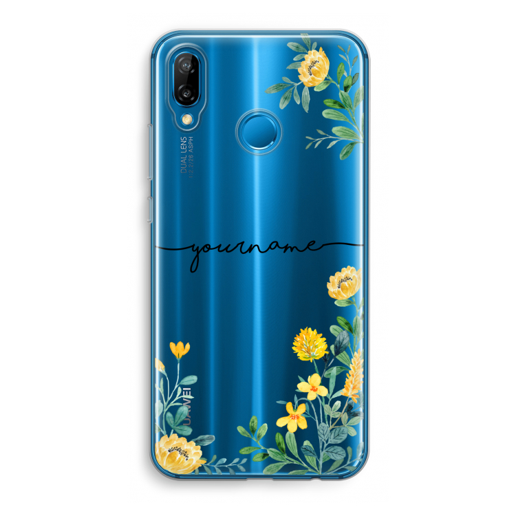 Gele bloemen: Huawei P20 Lite Transparant Hoesje