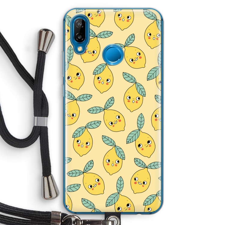 Citroenen: Huawei P20 Lite Transparant Hoesje met koord