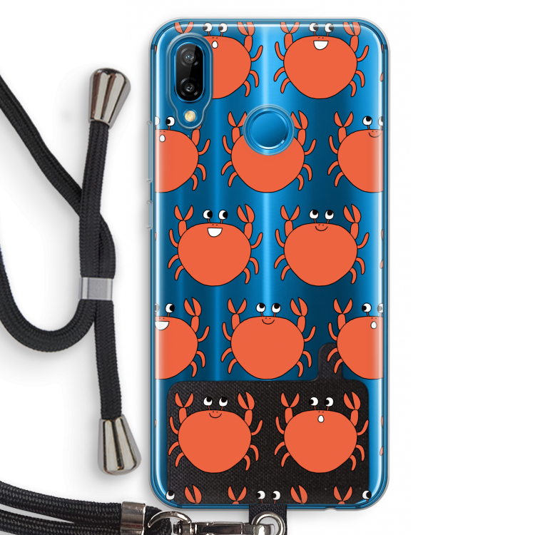 Krab: Huawei P20 Lite Transparant Hoesje met koord