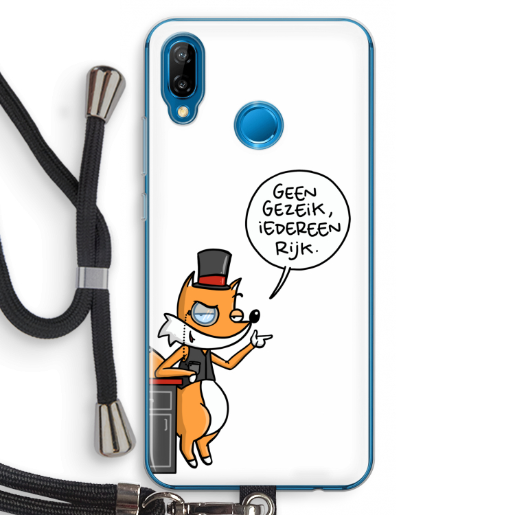 Geen Gezeik: Huawei P20 Lite Transparant Hoesje met koord