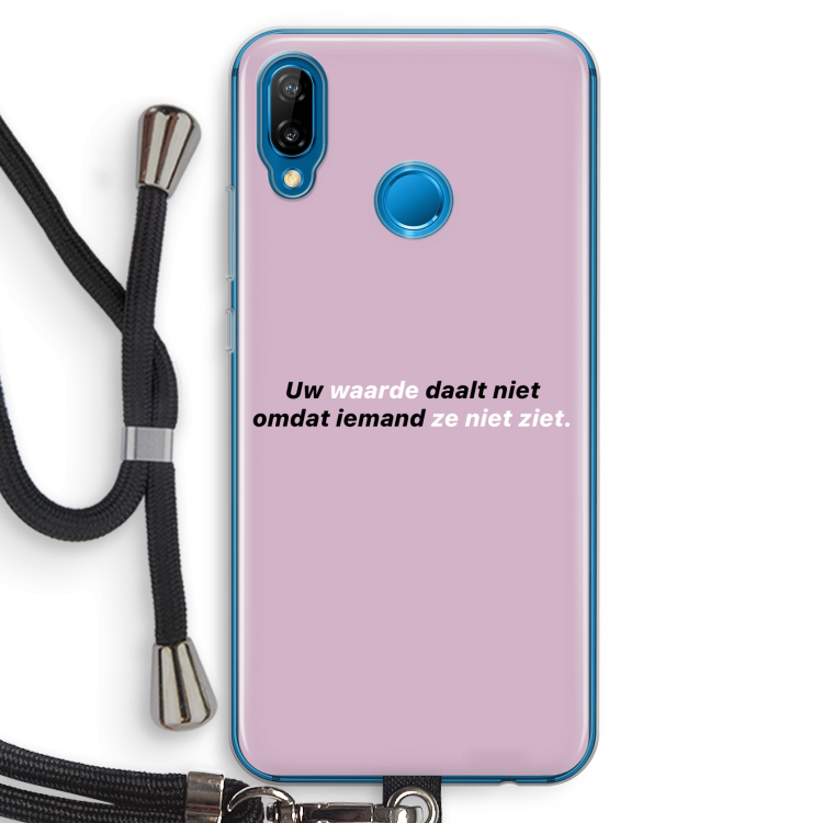 uw waarde daalt niet: Huawei P20 Lite Transparant Hoesje met koord