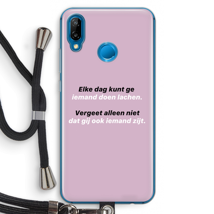 gij zijt ook iemand: Huawei P20 Lite Transparant Hoesje met koord