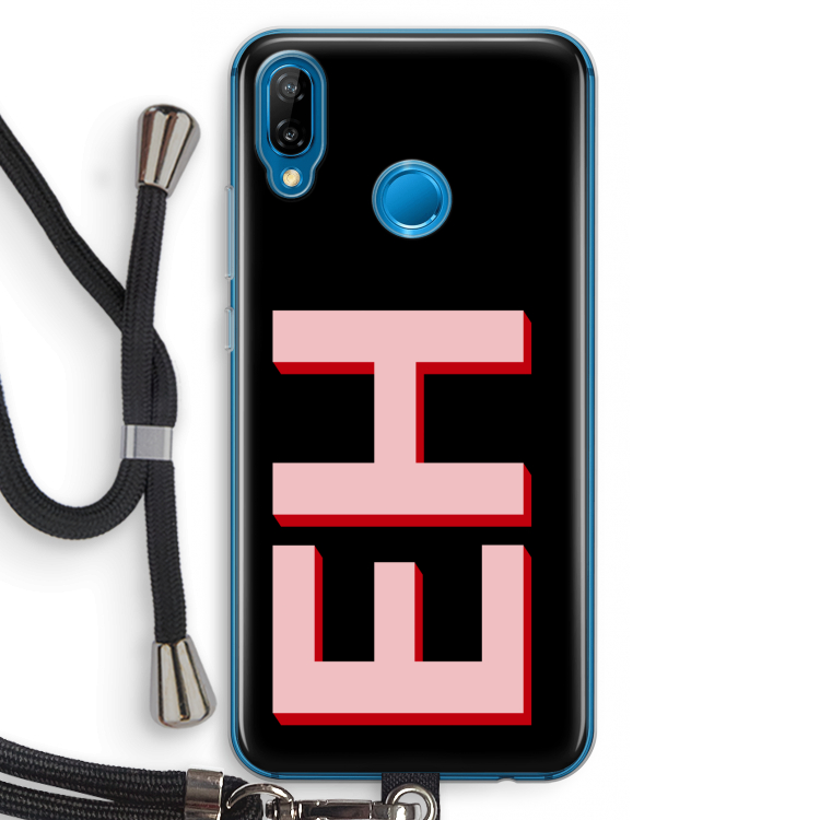 Monogram: Huawei P20 Lite Transparant Hoesje met koord
