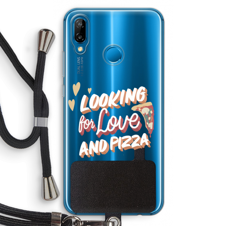 Pizza is the answer: Huawei P20 Lite Transparant Hoesje met koord