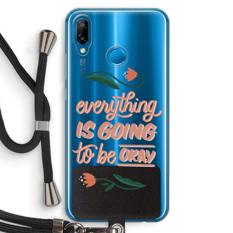 Optimistic flower girl: Huawei P20 Lite Transparant Hoesje met koord
