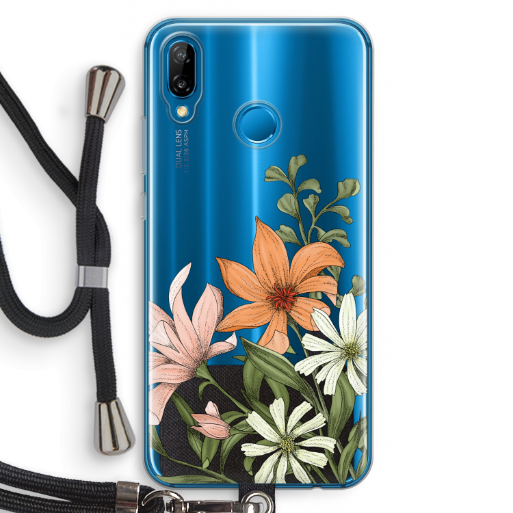 Floral bouquet: Huawei P20 Lite Transparant Hoesje met koord