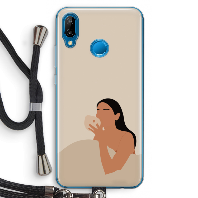 Fresh coffee: Huawei P20 Lite Transparant Hoesje met koord