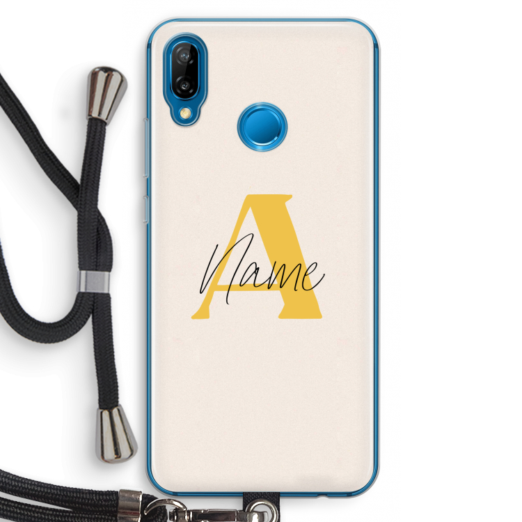 Amber Script: Huawei P20 Lite Transparant Hoesje met koord