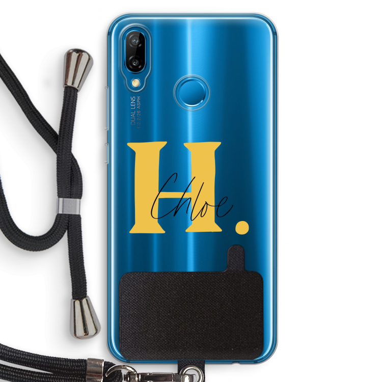 Amber Script: Huawei P20 Lite Transparant Hoesje met koord