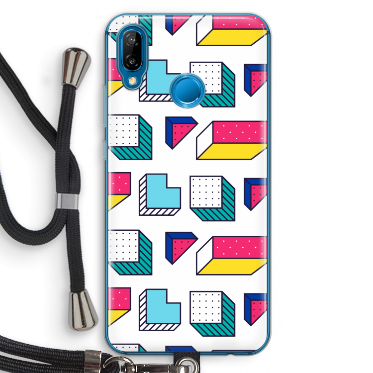 8-bit N°7: Huawei P20 Lite Transparant Hoesje met koord
