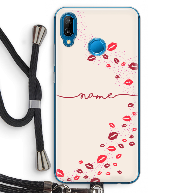 Kusjes: Huawei P20 Lite Transparant Hoesje met koord