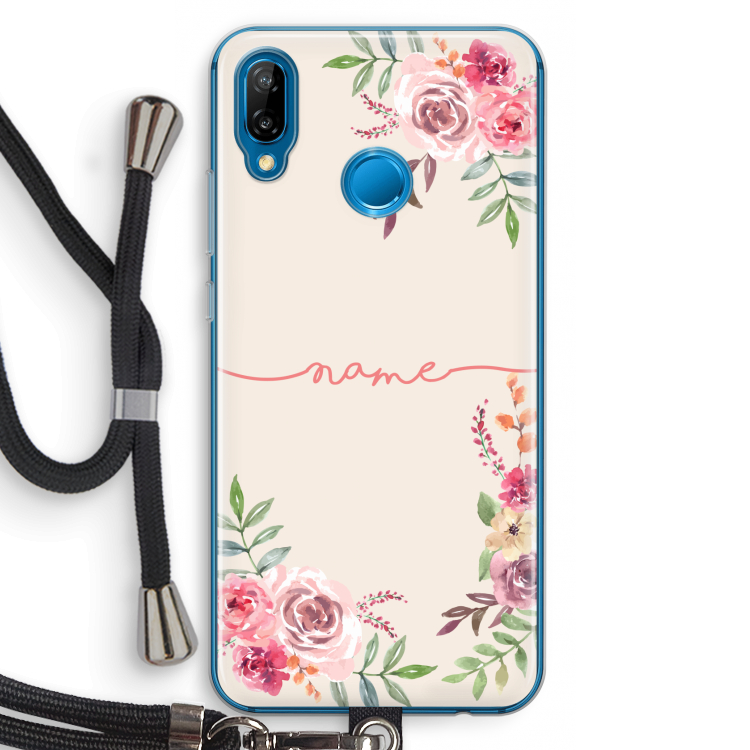 Rozen: Huawei P20 Lite Transparant Hoesje met koord