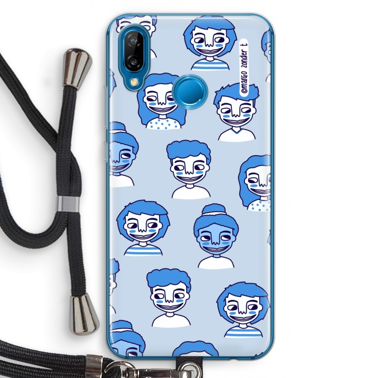 Gezichtjes: Huawei P20 Lite Transparant Hoesje met koord