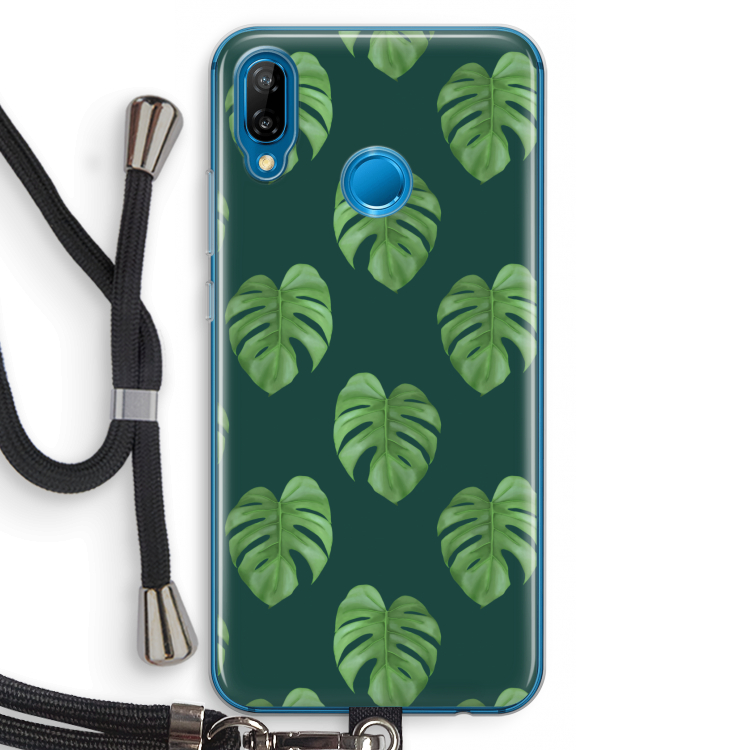 Monstera leaves: Huawei P20 Lite Transparant Hoesje met koord