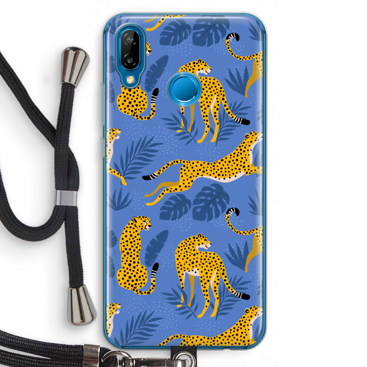 Luipaard: Huawei P20 Lite Transparant Hoesje met koord