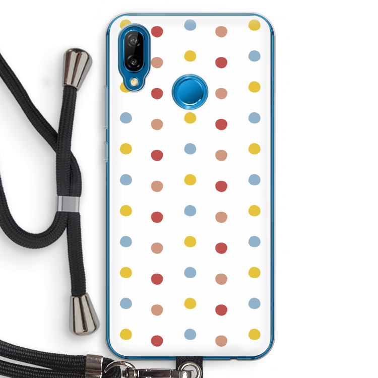 Bollen: Huawei P20 Lite Transparant Hoesje met koord