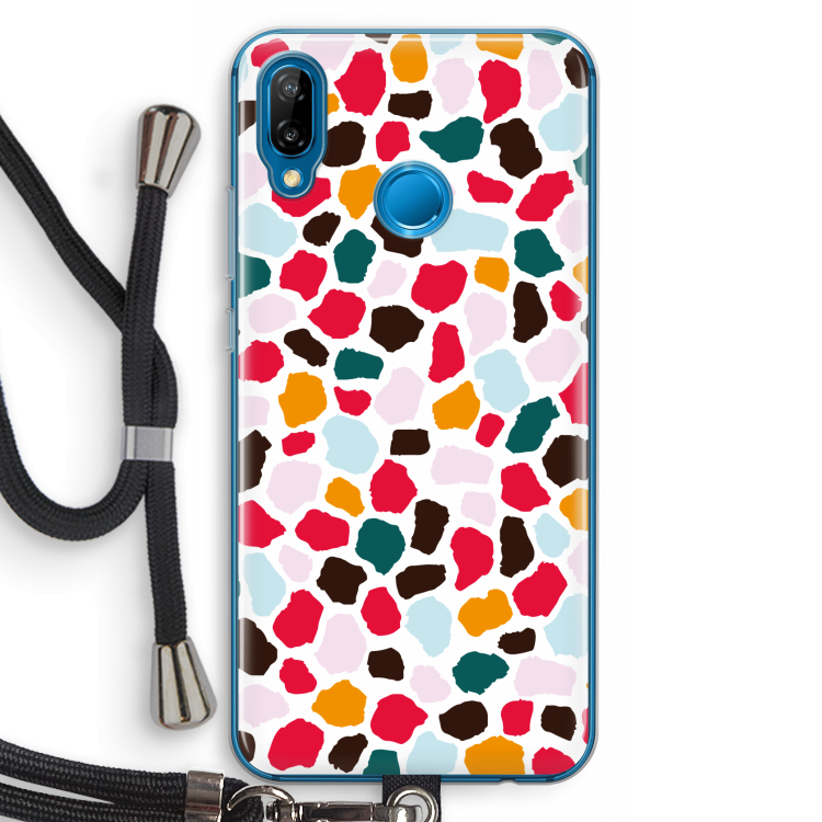Colored Giraffe: Huawei P20 Lite Transparant Hoesje met koord