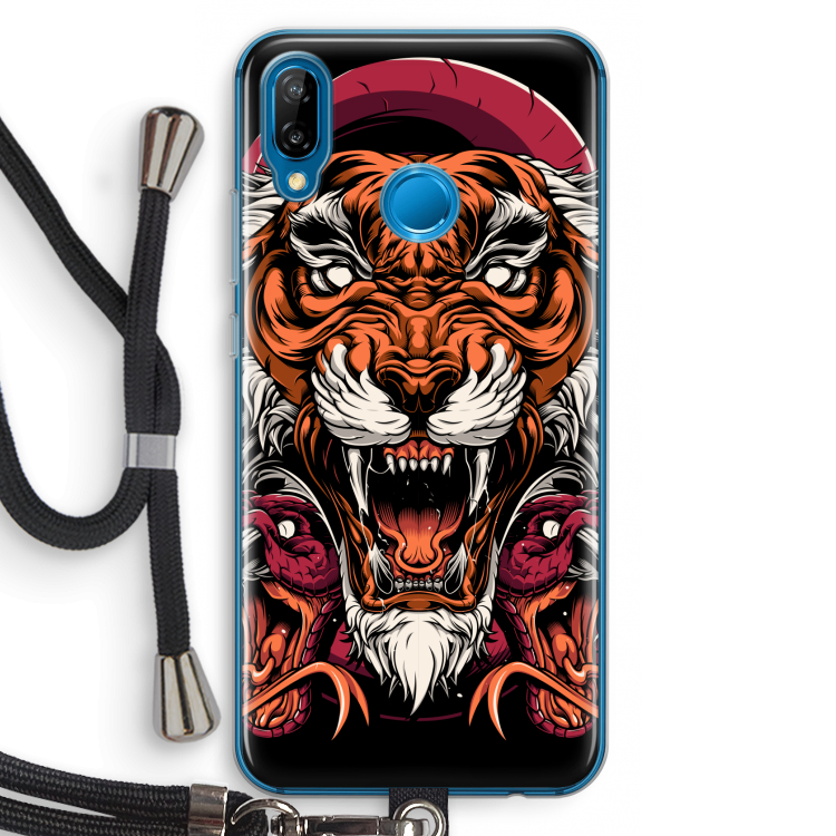 Tiger and Rattlesnakes: Huawei P20 Lite Transparant Hoesje met koord