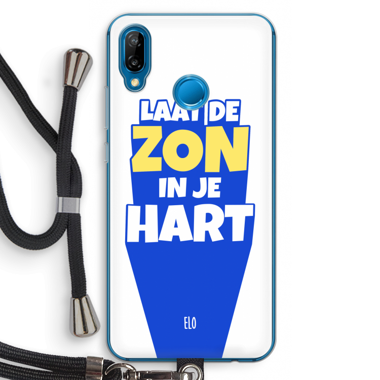 Laat de zon in je hart: Huawei P20 Lite Transparant Hoesje met koord