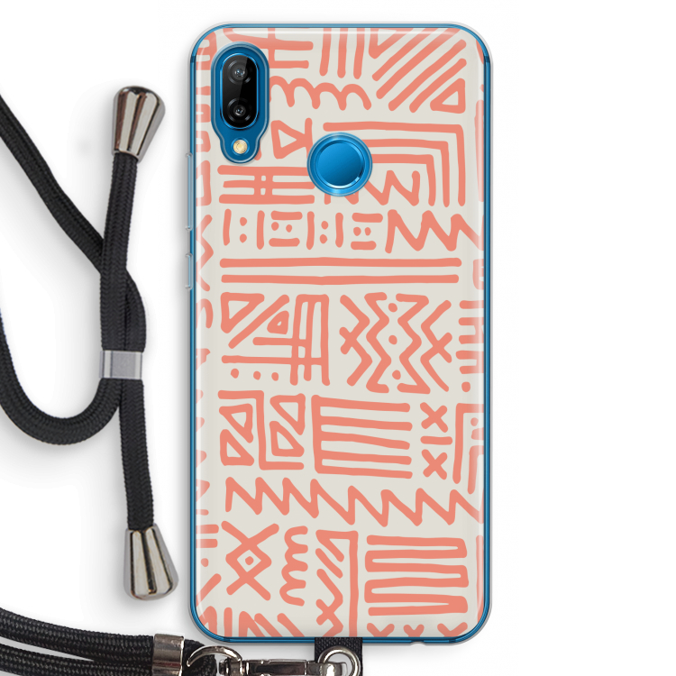 Marrakech Pink: Huawei P20 Lite Transparant Hoesje met koord