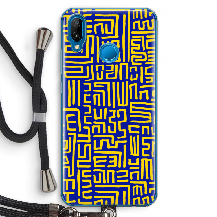 Majorelle Blue Print: Huawei P20 Lite Transparant Hoesje met koord